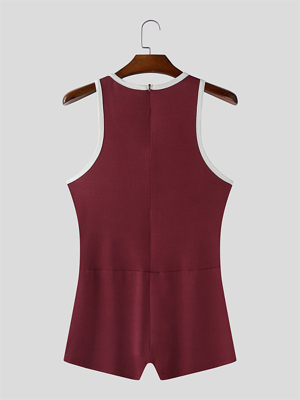 Men's Color Block Sleeveless Bodysuit SKUL20274