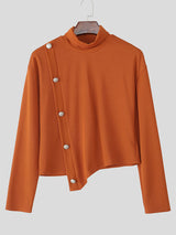 Men's Textured Knit High Neck Long Sleeve Sweater SKUL31989