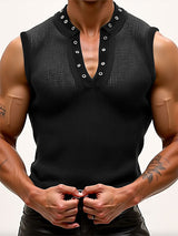 Mens Sheer Mesh Hollow-Out Casual Tank SKUL10588