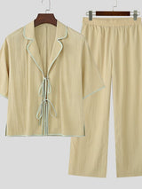 Men's Color Block Trim Two Pieces Outfit SKUL45409