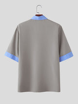Men's Striped Color Block Half Sleeve Shirt SKUL57347