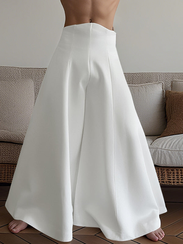 Men's Solid Color High Waist Loose Pant SKUL17988