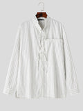 Mens Striped Long Sleeve Casual Shirt SKUK64736