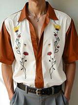 Mens Floral Print Short-Sleeve Shirt SKUL07498