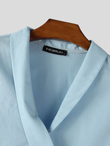 Men's Solid Color Button Long Sleeve Shirt SKUL43544