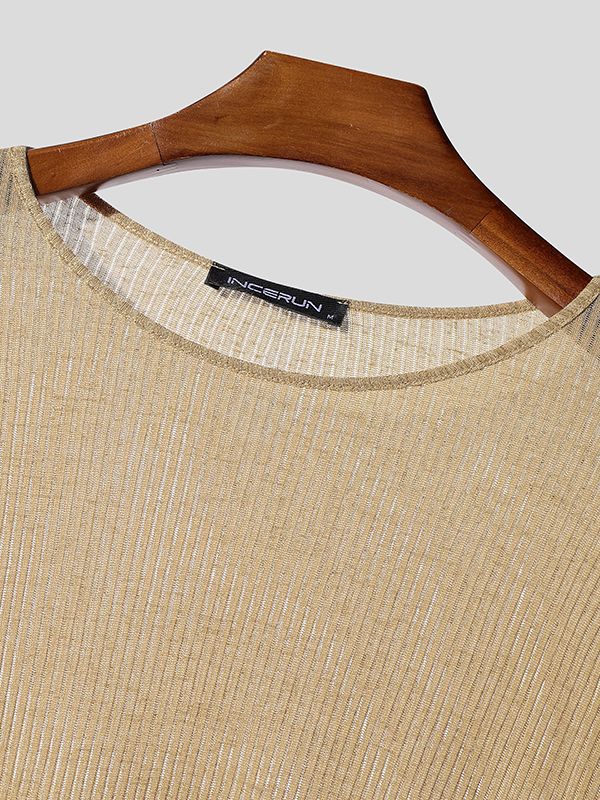 Men's Lazy Style Hollow Knit Long Sleeve T-Shirt SKUL38539