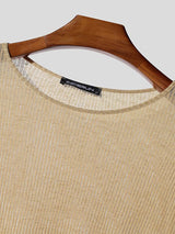 Men's Lazy Style Hollow Knit Long Sleeve T-Shirt SKUL38539