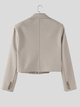 Men's Solid Color Cropped Long Sleeve Blazer SKUL30419