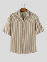 Mens Casual Striped Short Sleeve Shirt SKUL06502