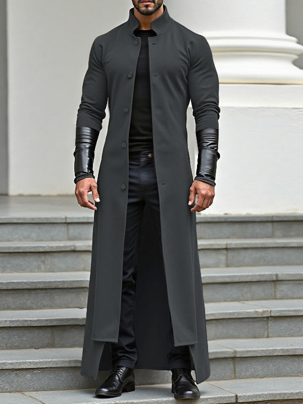 Men's Colorblock Stand Collar Long Sleeve Cardigan SKUL33853