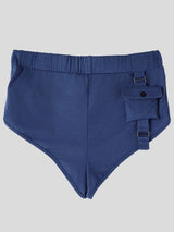 Men's Avant-Garde Utility Deconstructed Cargo Pocket Tactical Strap Fitted Short SKUL71382