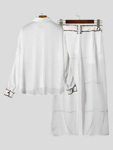 Men's Colorblock Striped Casual Two Pieces Outfit SKUL23785