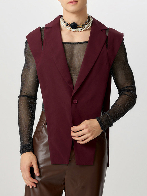 Mens Hollow-Out Casual Long-Sleeve Waistcoat SKUK83312