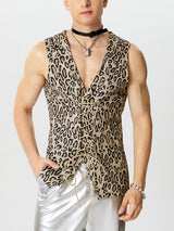 Mens Leopard Strap Design Sleeveless Vest SKUK53934