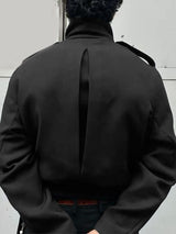 Men's Solid Biker Style Long Sleeve Jacket SKUL32036