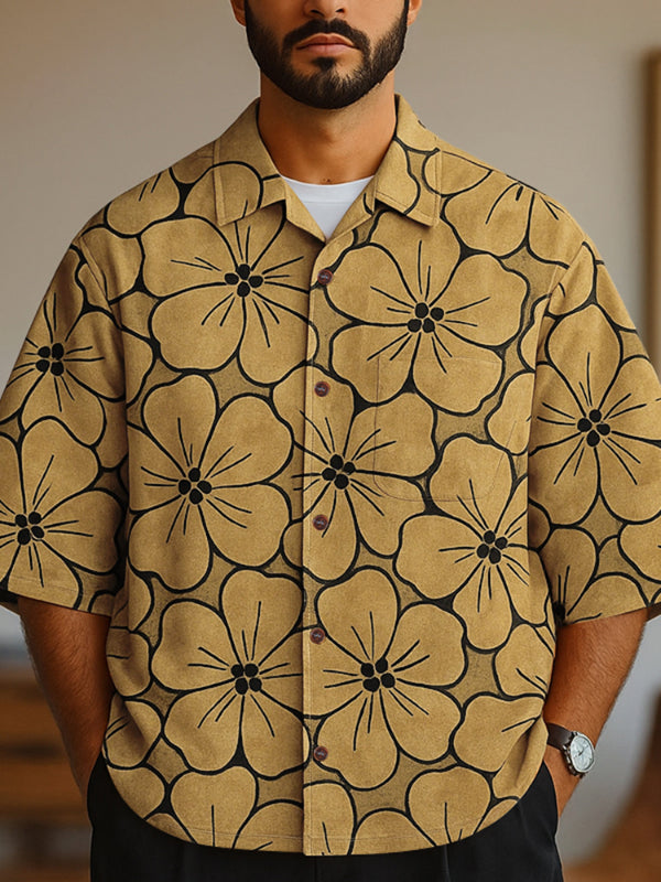 Men's Floral Print Short Sleeve Shirt SKUL20223