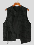 Mens Fringe Irregular Design Sleeveless Waistcoat SKUK15651