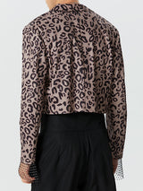 Mens Leopard Long Sleeve Blazer Crop Top SKUK31894