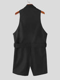 Mens Casual Office Solid Color Sleeveless Jumpsuit SKUK61650