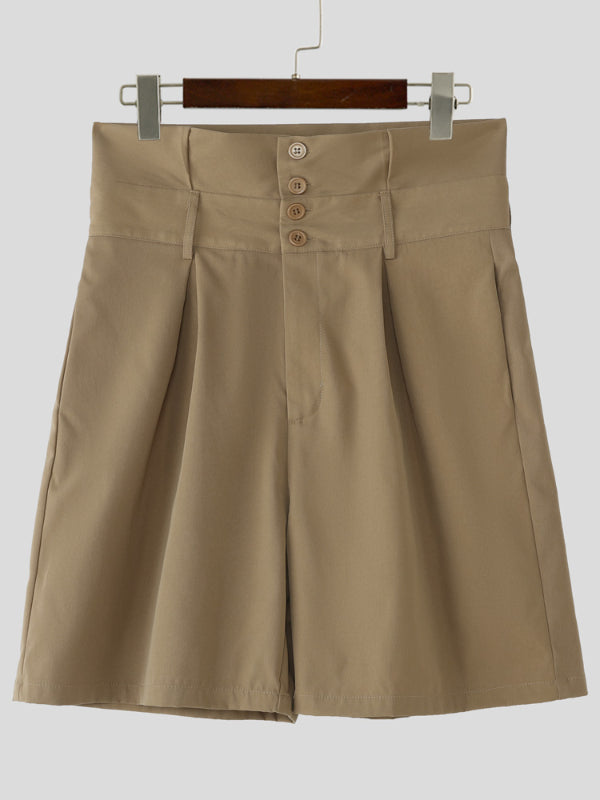 Mens Solid Color High-Waisted Casual Short SKUL15040
