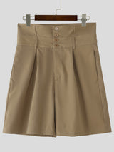 Mens Solid Color High-Waisted Casual Short SKUL15040