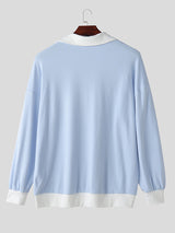 Mens Colorblock Textured Long Sleeve Shirt SKUK94119