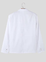 Mens Layered Design Long-Sleeve Casual Blazer SKUK92837