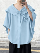 Men's 3D Floral Embellished Sailor Collar Shirt SKUL45074