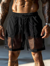 Mens Sheer Loose-Fit Hollow-Out Short SKUK99945