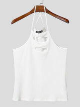 Men's Solid Color Cutout Casual Tank SKUL15381