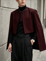 Men's Avant-Garde Aristocratic Cropped Cape Blazer SKUL79659