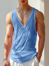 Mens Sexy Sheer Deconstructed V-Neck Tank SKUK68524