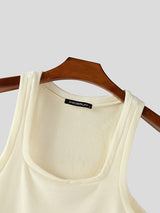 Men's Solid Color Fleece Casual Tank SKUL25756