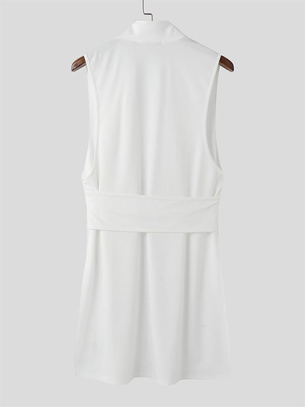 Mens Solid Color Long Hem Casual Tank SKUL07824