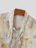 Mens Abstract Print Tie Long Sleeve Shirt SKUK33744