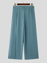 Mens Solid Color Layered Wide-Leg Pant SKUK97745