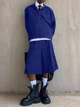 Mens Solid Color Minimalist Loose Two Pieces Outfit SKUK98812