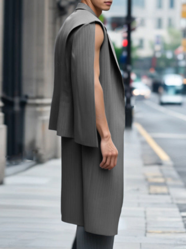 Men's Striped Split Long Sleeve Blazer SKUL22243