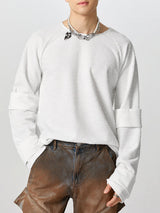 Mens Solid Color Textured Long-Sleeve T-Shirt SKUK79561