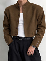 [Pre-order] Men's Neo-Chinese Chic Evening Gala Mandarin Collar Five-Button Cropped Jacket SKUL89241