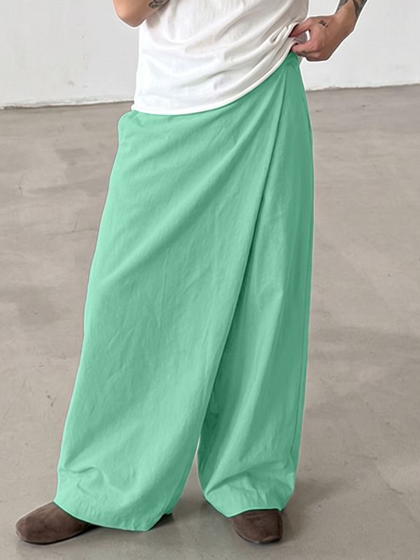 Men's Vintage Casual Asymmetric Cross Wrap Baggy Wide Leg Pant SKUL69118