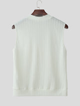 Mens Solid Color Textured Casual Tank SKUL15583