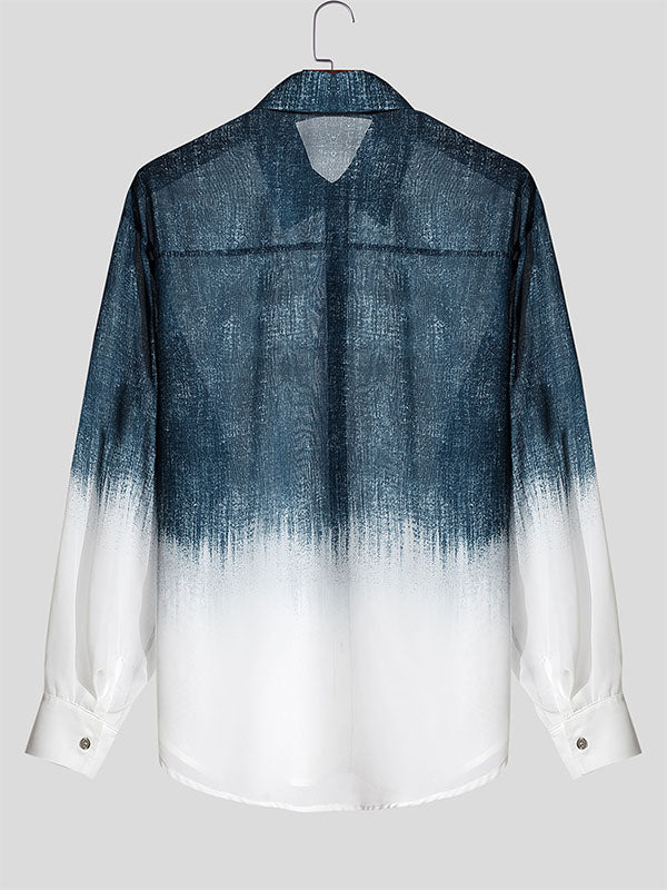 Men's Gradient Long Sleeve Shirt SKUL27304