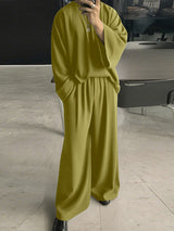 Men's Solid Color Crew Neck Casual Two Pieces Outfit SKUL28250