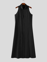 Mens Solid Color Textured Long Tank SKUL03781