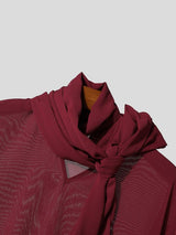 Men's Retro Party Wrapped Scarf Tie Bishop Lantern Long Sleeve Ascot Collar Shirt SKUL81164