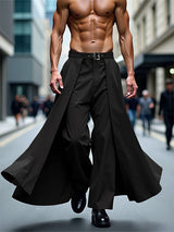 Mens Side Long Hem Patchwork Casual Pant SKUL11910