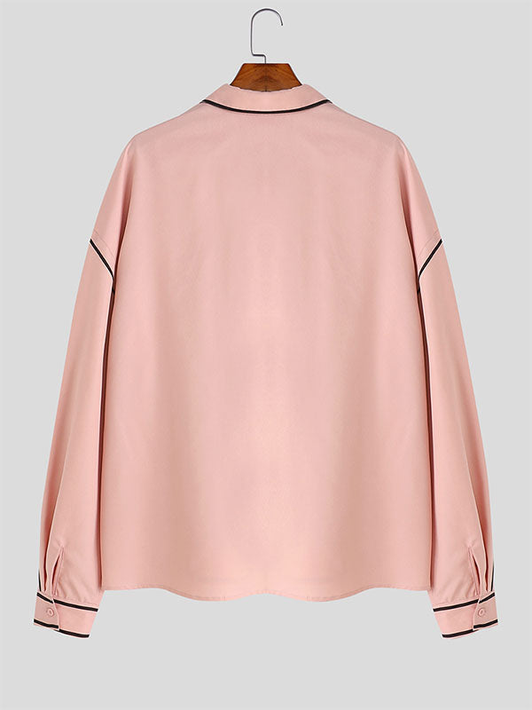 Mens Graffiti Style Outline Casual Long-Sleeve Shirt SKUL08524