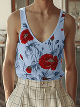 Mens Floral Print Sleeveless Tank SKUK72458