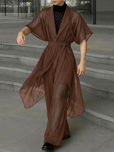 Men's Sheer Mesh Loose Two Pieces Outfit SKUL40210